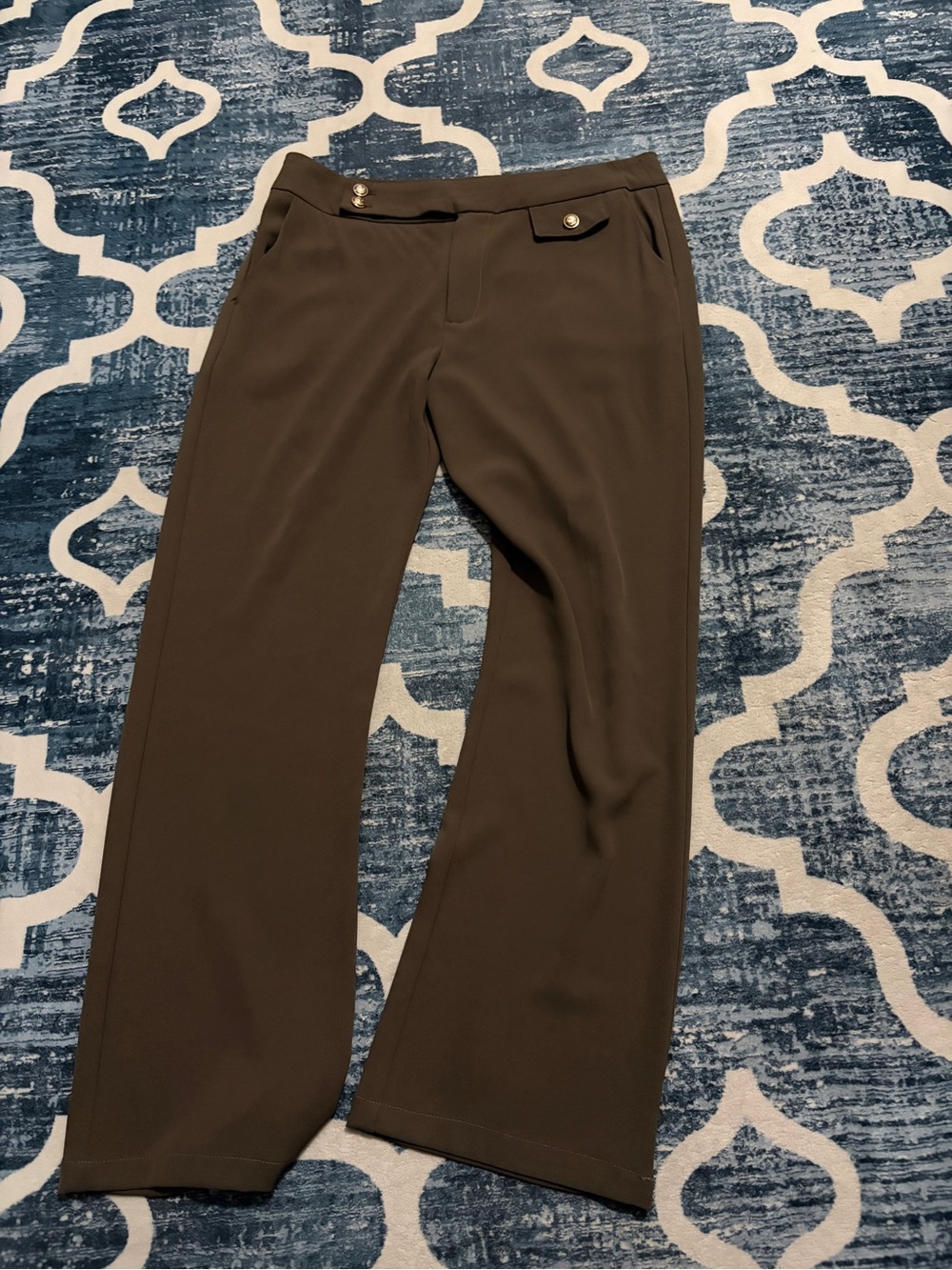 Brown Tailored Wide-Leg Trousers
